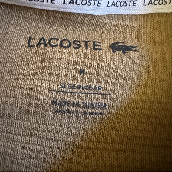 Men's Lacoste Brown Tan Thermal Long Sleeve Size Medium - Picture 4 of 8